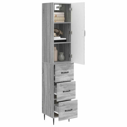 Cabinet Set 2 pcs 33 x 34.5 x 90 cm Engineered Wood Grey Sonoma