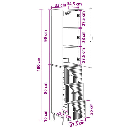 Cabinet Set 2 pcs 33 x 34.5 x 90 cm Engineered Wood Grey Sonoma