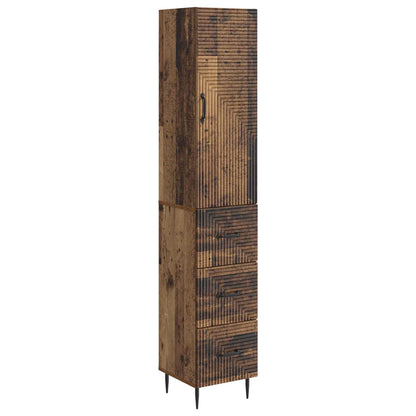 Cabinet Set 2 pcs 33 x 34.5 x 90 cm Engineered Wood Old Wood
