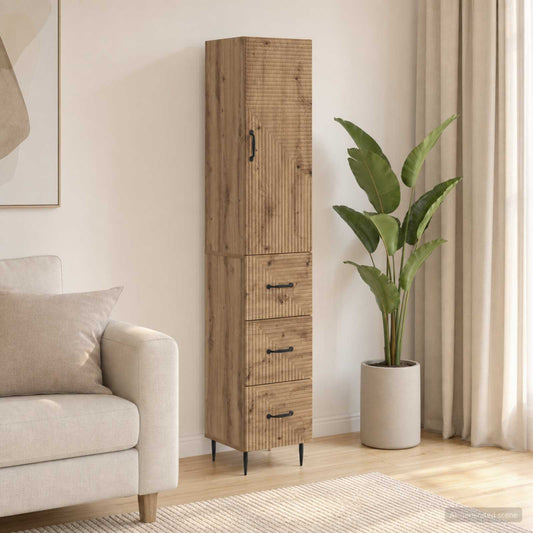 Cabinet Set 2 pcs 33 x 34.5 x 90 cm Engineered Wood Artisan Oak