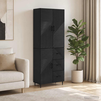 Cabinet Set 2 pcs Black 66 x 34.5 x 89.5 cm Engineered Wood