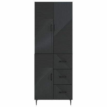 Cabinet Set 2 pcs Black 66 x 34.5 x 89.5 cm Engineered Wood