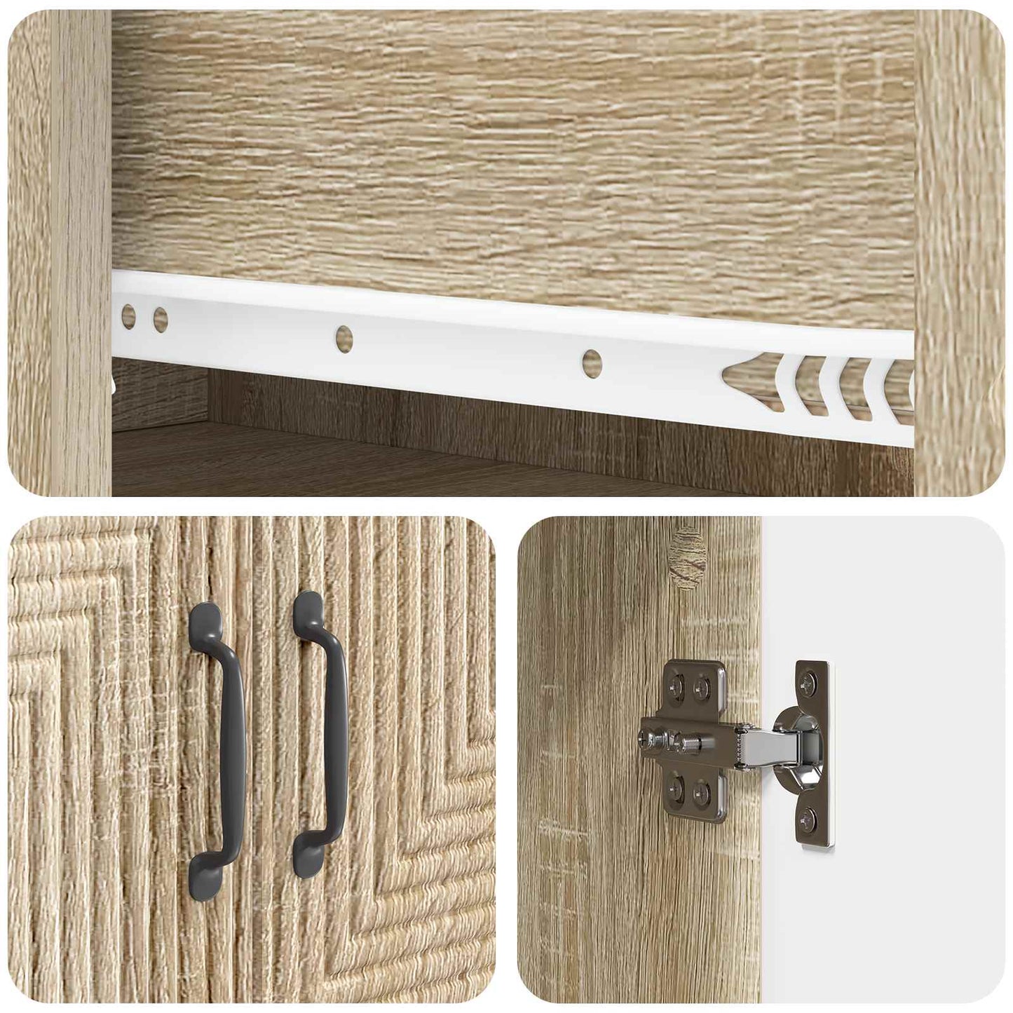 Cabinet Set 2 pcs Sonoma Oak 66 x 34.5 x 89.5 cm