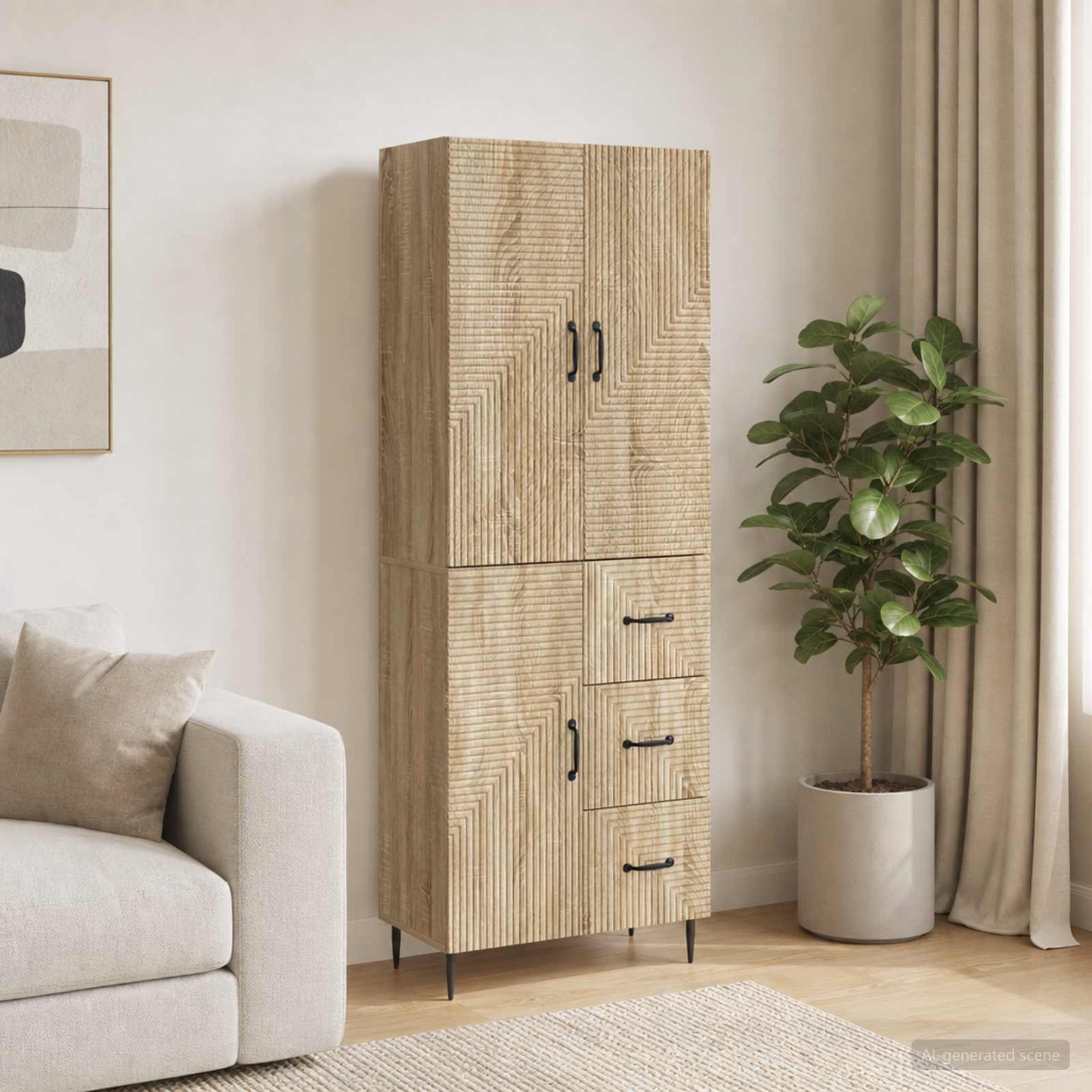 Cabinet Set 2 pcs Sonoma Oak 66 x 34.5 x 89.5 cm