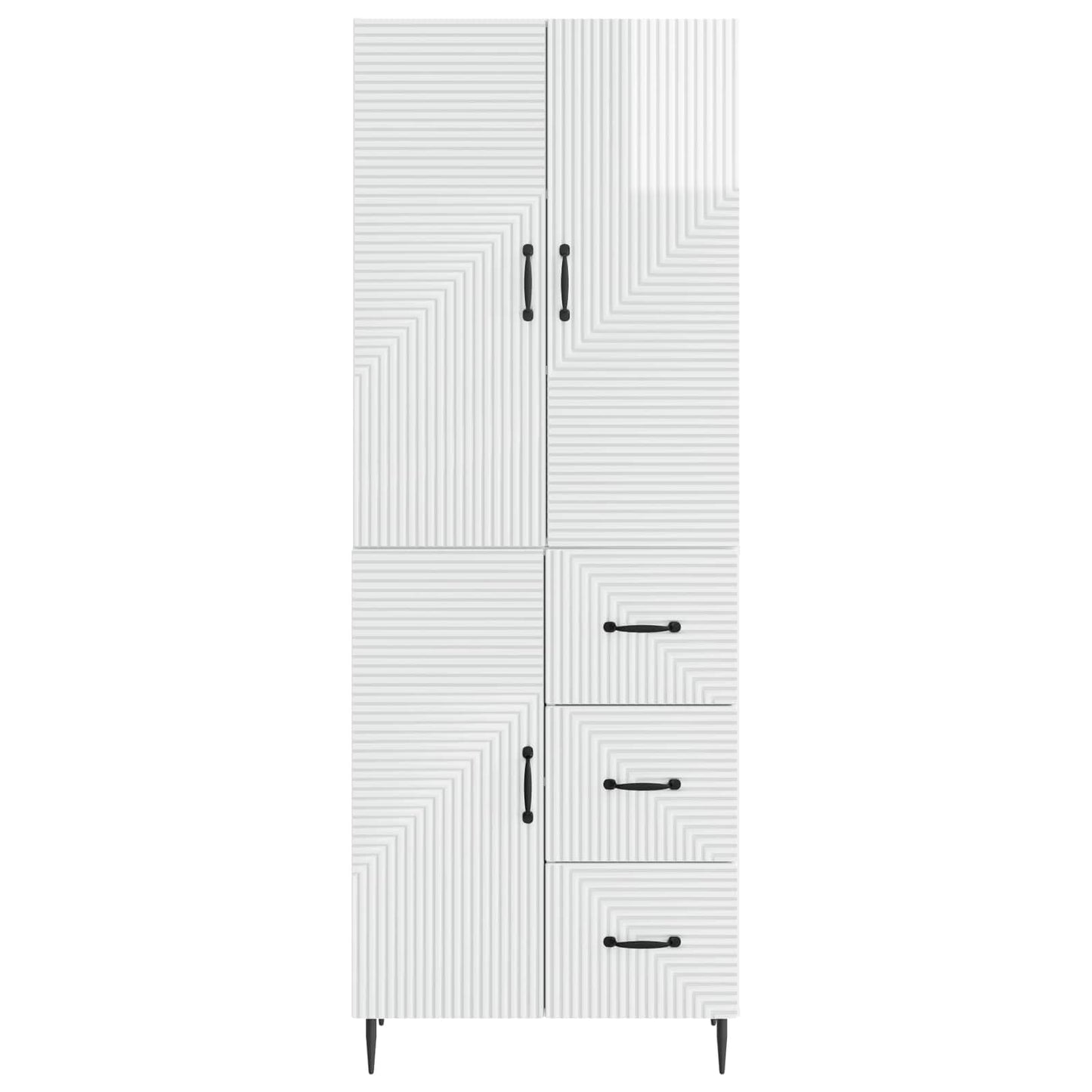 Cabinet Set 2 pcs High Gloss White 66 x 34.5 x 89.5 cm