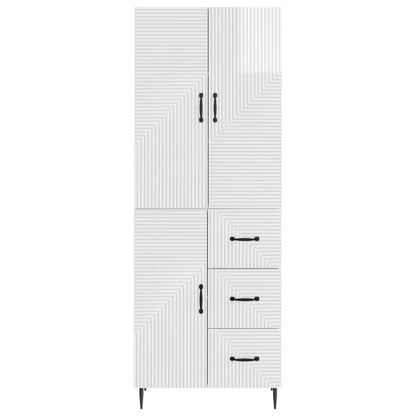 Cabinet Set 2 pcs High Gloss White 66 x 34.5 x 89.5 cm
