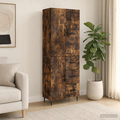 Cabinet Set 2 pcs Smoked Oak 66 x 34.5 x 89.5 cm