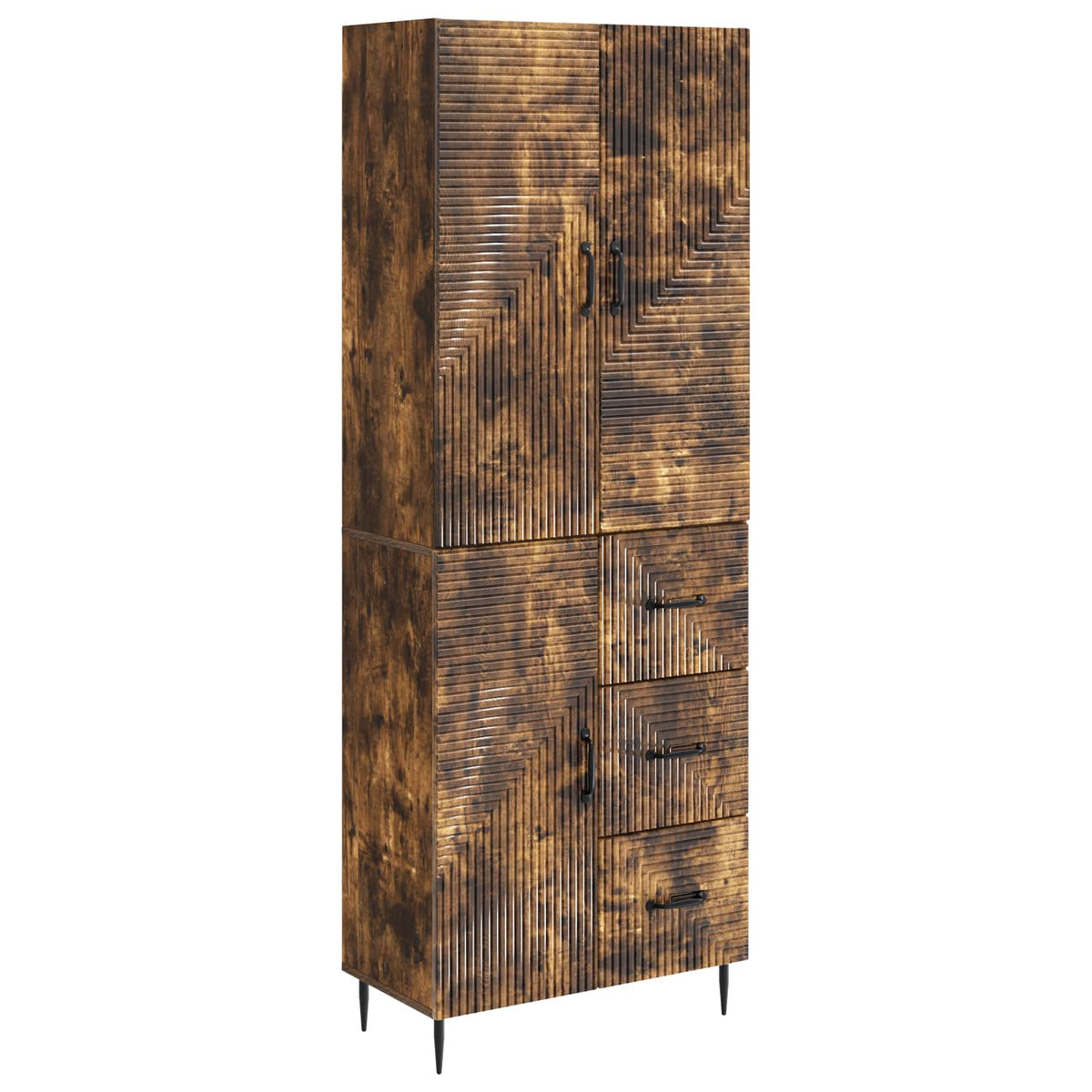 Cabinet Set 2 pcs Smoked Oak Engineered Wood