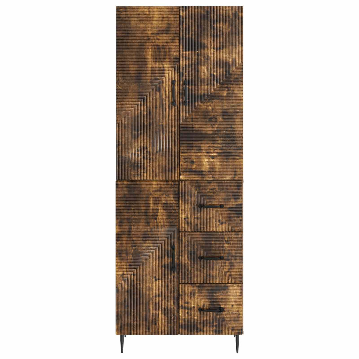 Cabinet Set 2 pcs Smoked Oak Engineered Wood