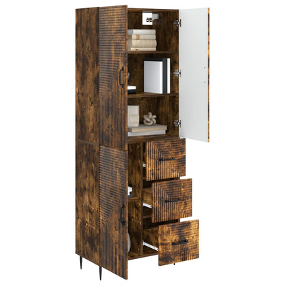 Cabinet Set 2 pcs Smoked Oak Engineered Wood