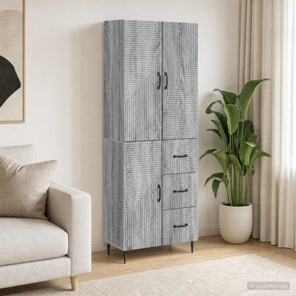 Cabinet Set 2 pcs Grey Sonoma 66 x 34.5 x 89.5 cm