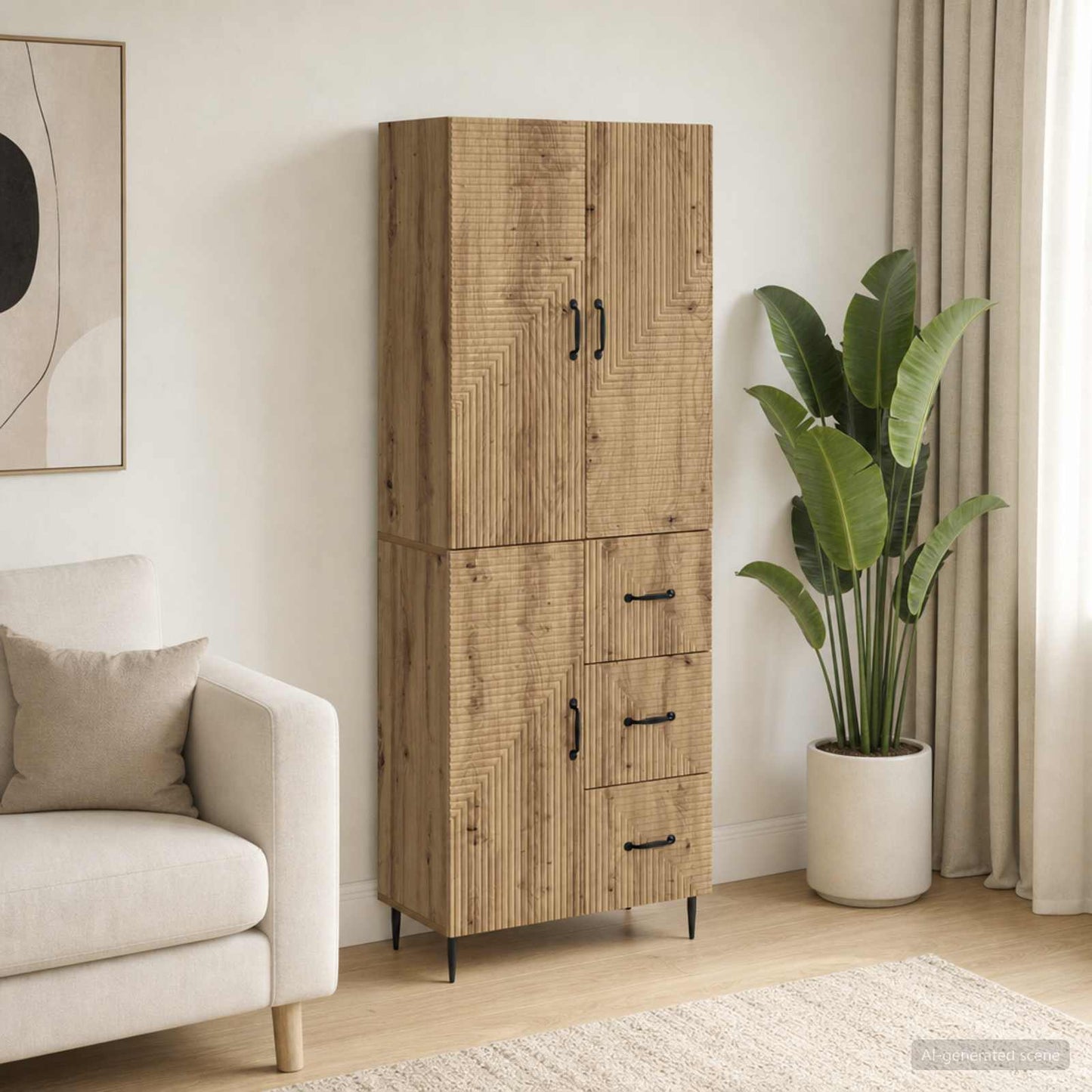 Cabinet Set 2 pcs Artisan Oak 66 x 34.5 x 89.5 cm
