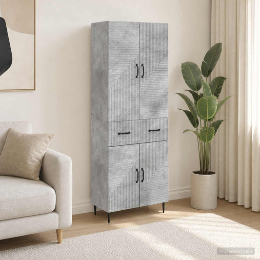 Cabinet Set 2 pcs Concrete Grey 66 x 34.5 x 89.5 cm