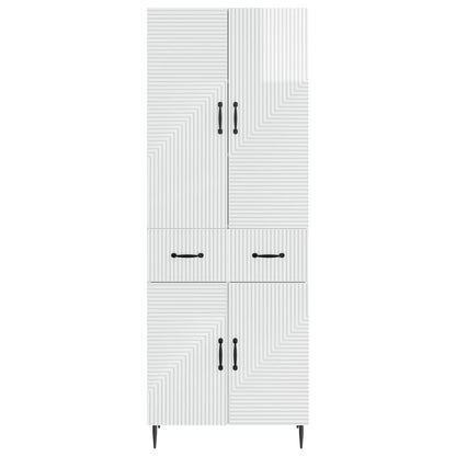 Cabinet Set 2 pcs High Gloss White 66 x 34.5 x 89.5 cm