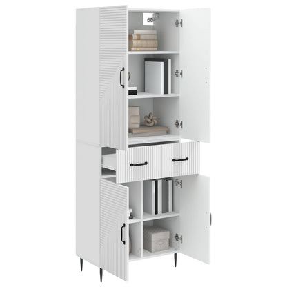 Cabinet Set 2 pcs High Gloss White 66 x 34.5 x 89.5 cm