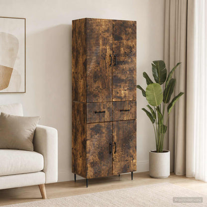 Cabinet Set 2 pcs Smoked Oak 66 x 34.5 x 89.5 cm