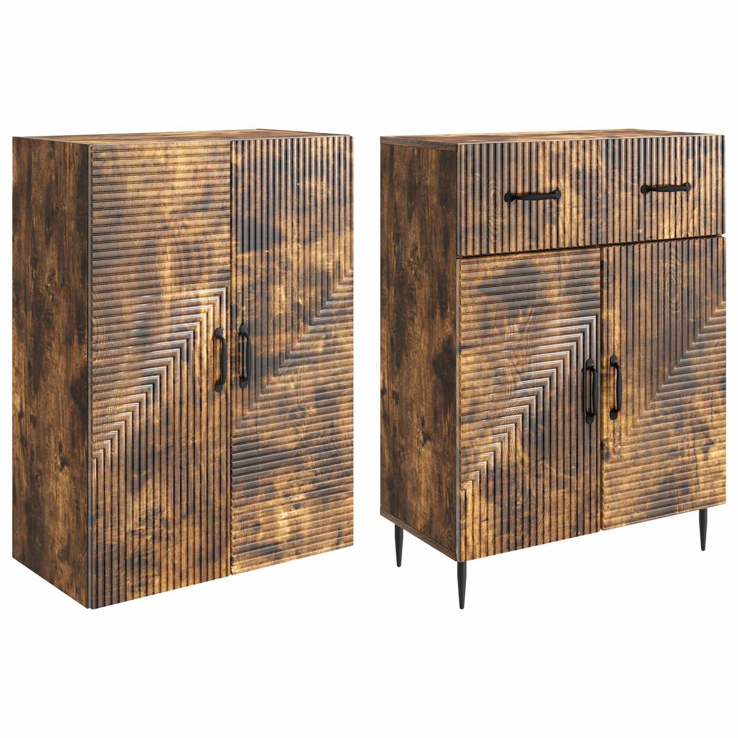 Cabinet Set 2 pcs Smoked Oak 66 x 34.5 x 89.5 cm