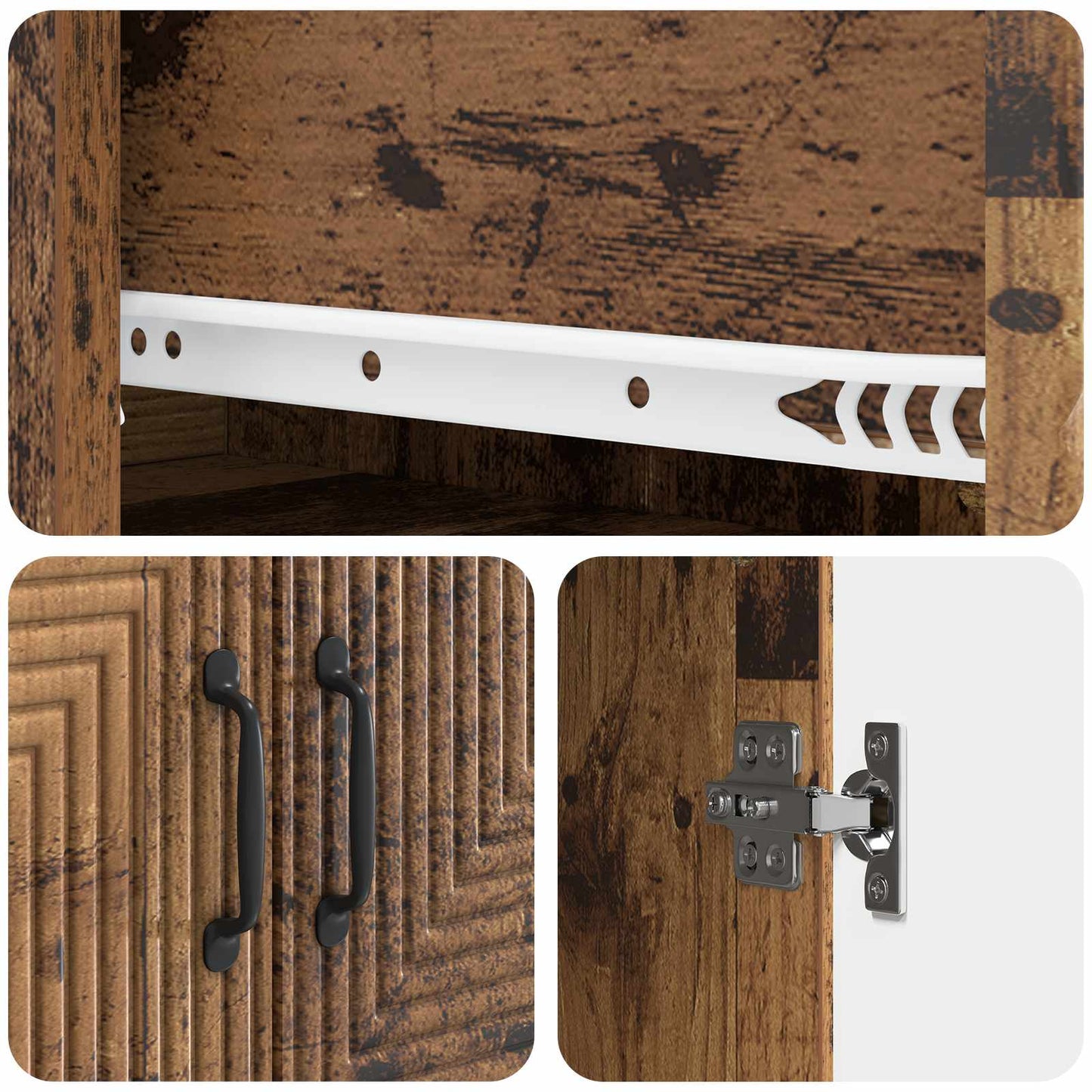 Cabinet Set 2 pcs Old Wood 66 x 34.5 x 89.5 cm Engineered Wood