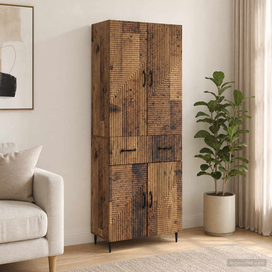 Cabinet Set 2 pcs Old Wood 66 x 34.5 x 89.5 cm Engineered Wood