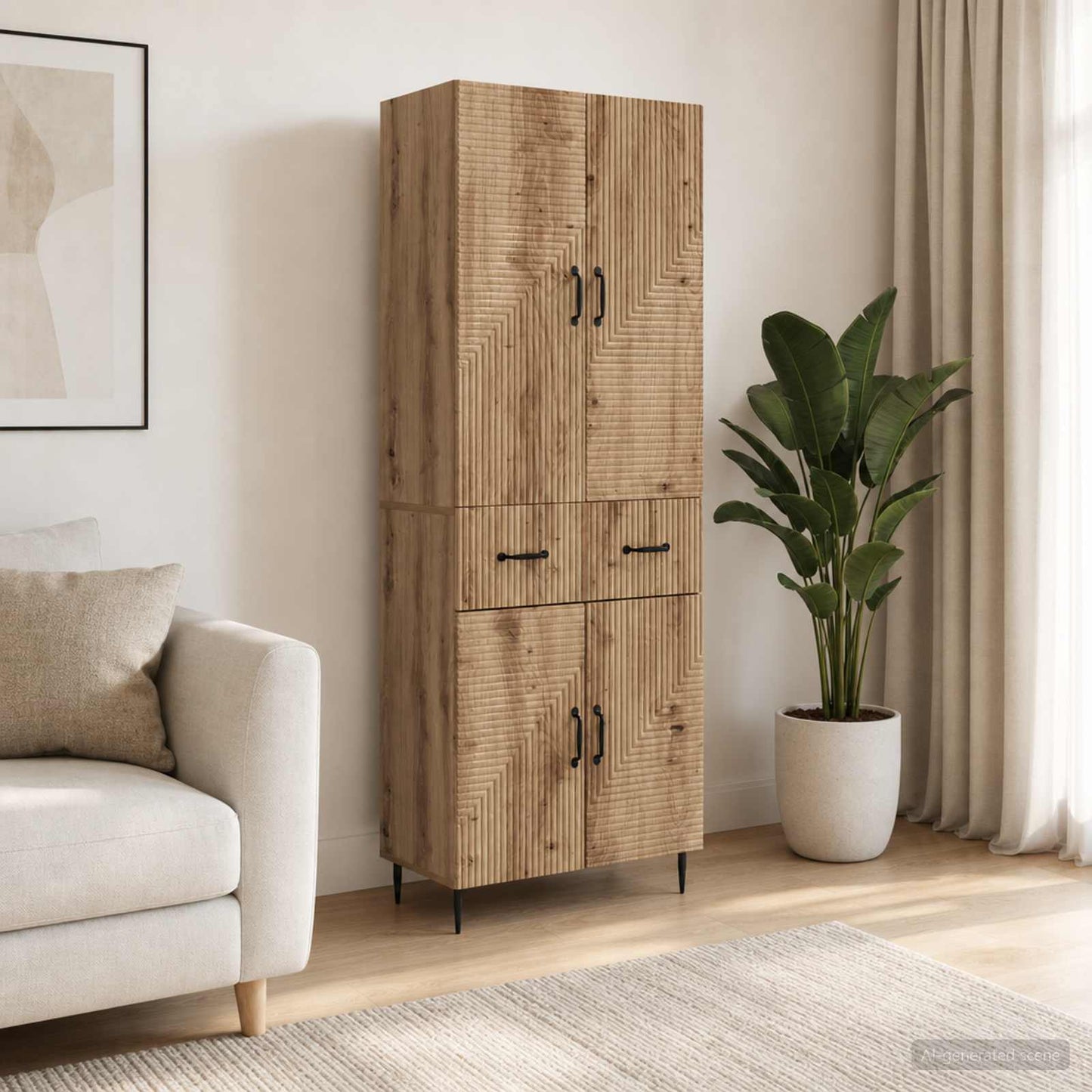 Cabinet Set 2 pcs Artisan Oak 66 x 34.5 x 89.5 cm