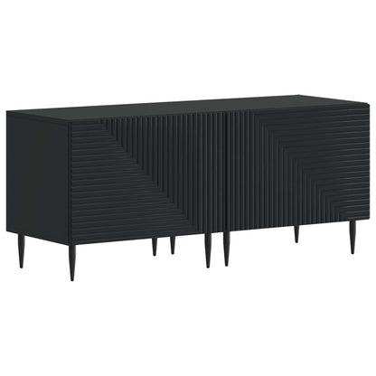 3 Piece LED TV Cabinet Black Engineered Wood