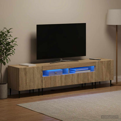 3 Piece LED TV Cabinet Sonoma Oak Engineered Wood