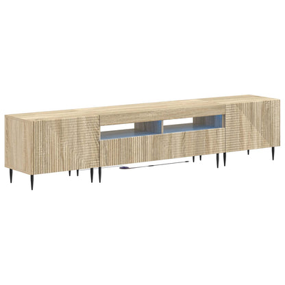 3 Piece LED TV Cabinet Sonoma Oak Engineered Wood
