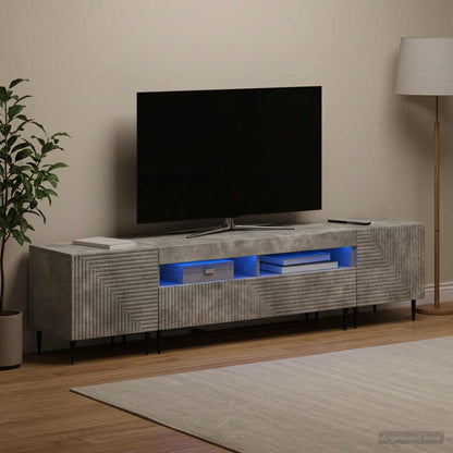 3 Piece LED TV Cabinet Concrete Grey Engineered Wood
