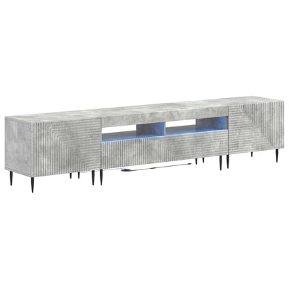 3 Piece LED TV Cabinet Concrete Grey Engineered Wood