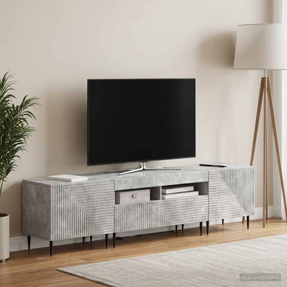 3 Piece LED TV Cabinet Concrete Grey Engineered Wood