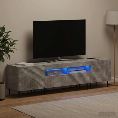 3 Piece LED TV Cabinet Concrete Grey Engineered Wood