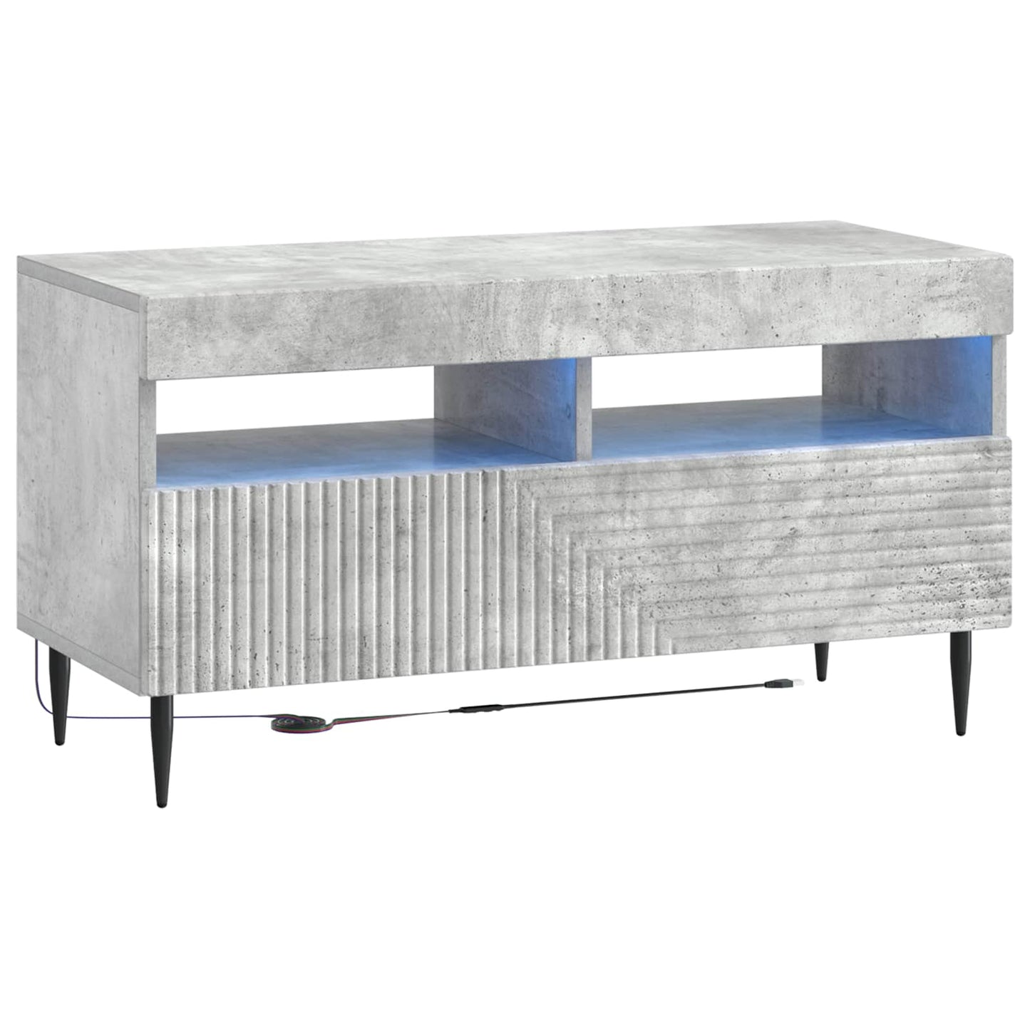3 Piece LED TV Cabinet Concrete Grey Engineered Wood