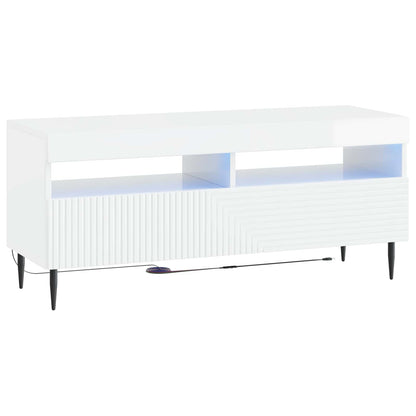 3 Piece LED TV Cabinet High Gloss White Engineered Wood