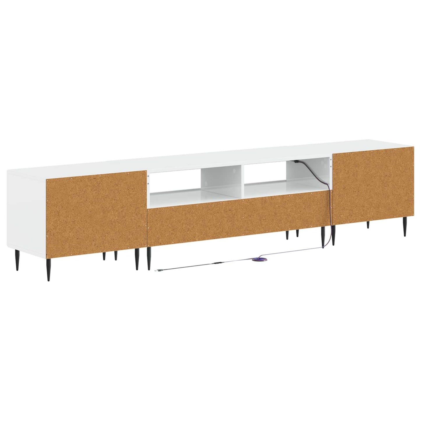 3 Piece LED TV Cabinet High Gloss White Engineered Wood