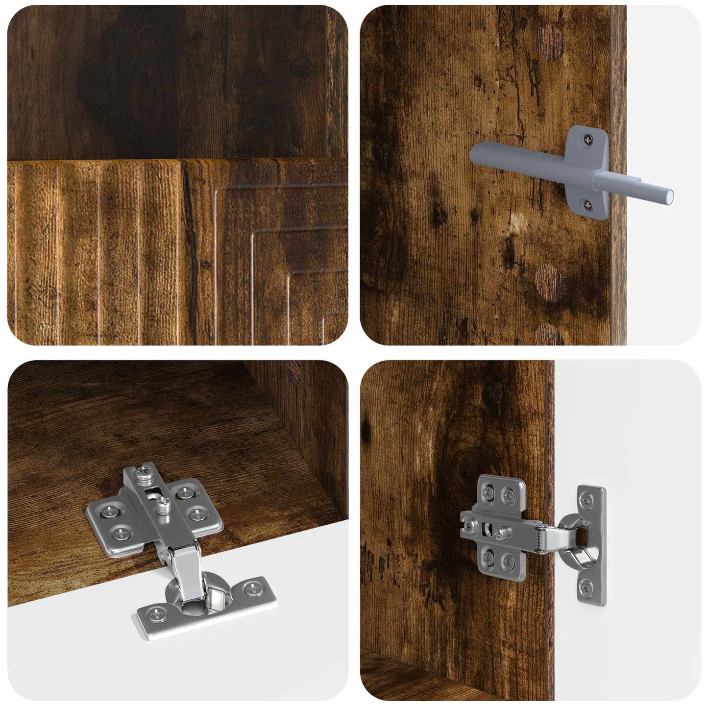 3 Piece LED TV Cabinet Smoked Oak Engineered Wood