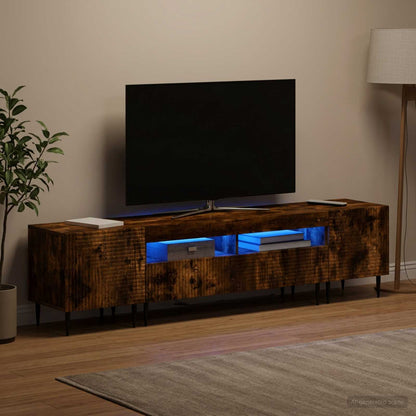 3 Piece LED TV Cabinet Smoked Oak Engineered Wood