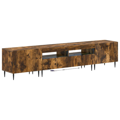 3 Piece LED TV Cabinet Smoked Oak Engineered Wood