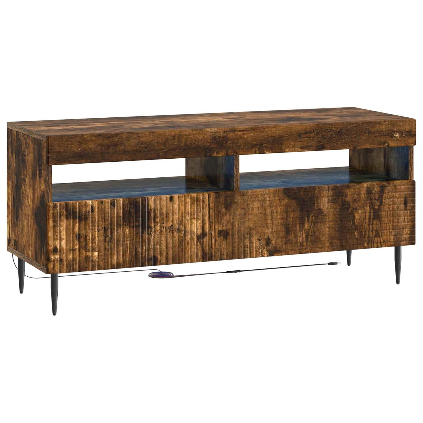 3 Piece LED TV Cabinet Smoked Oak Engineered Wood