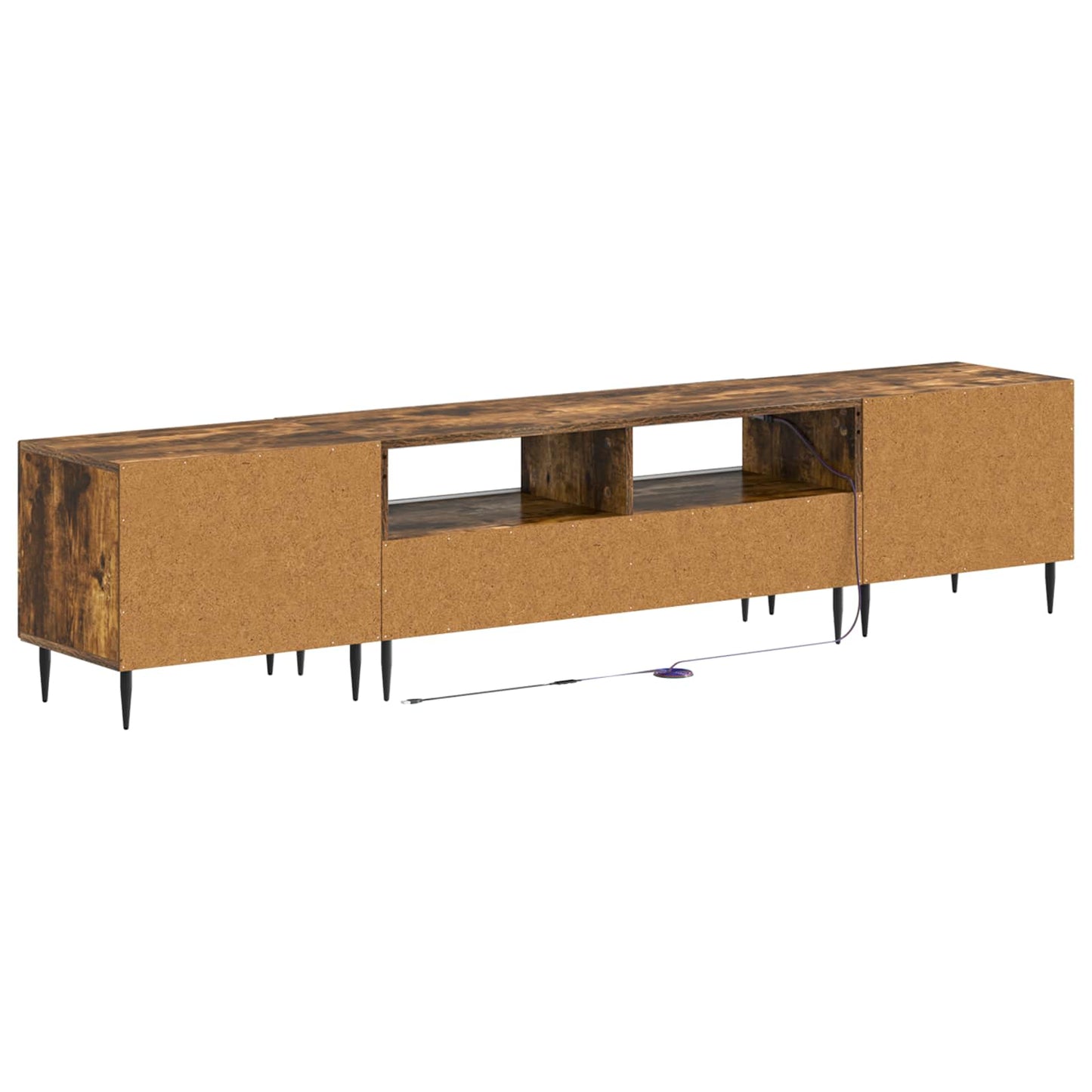 3 Piece LED TV Cabinet Smoked Oak Engineered Wood