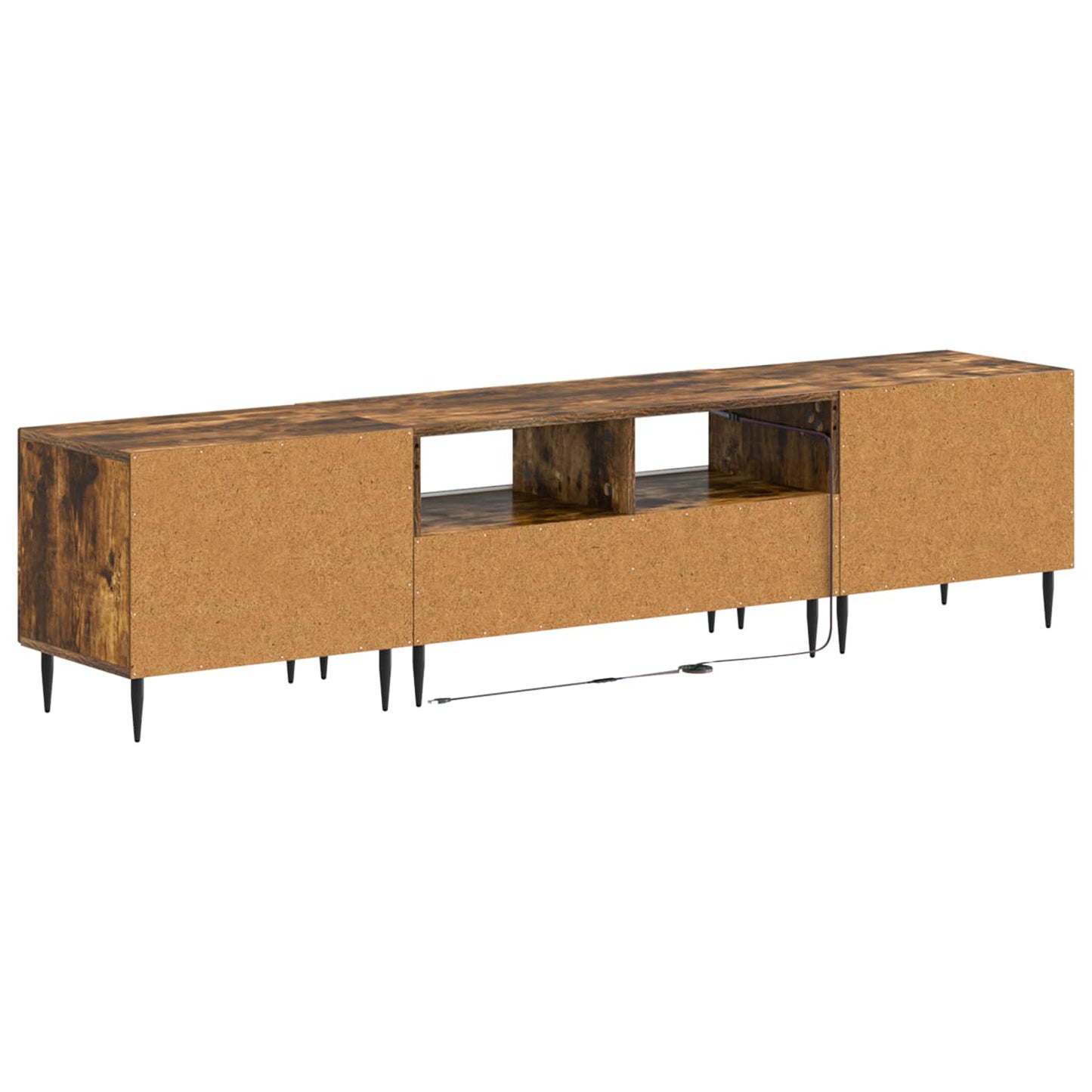 3 Piece LED TV Cabinet Smoked Oak Engineered Wood