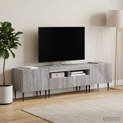 3 Piece LED TV Cabinet Grey Sonoma Engineered Wood