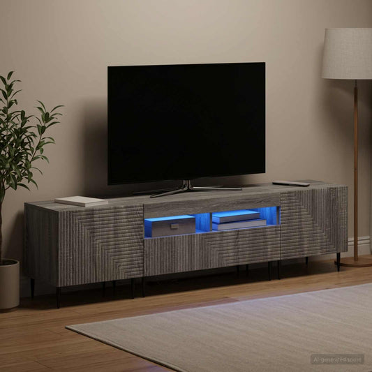 3 Piece LED TV Cabinet Grey Sonoma Engineered Wood