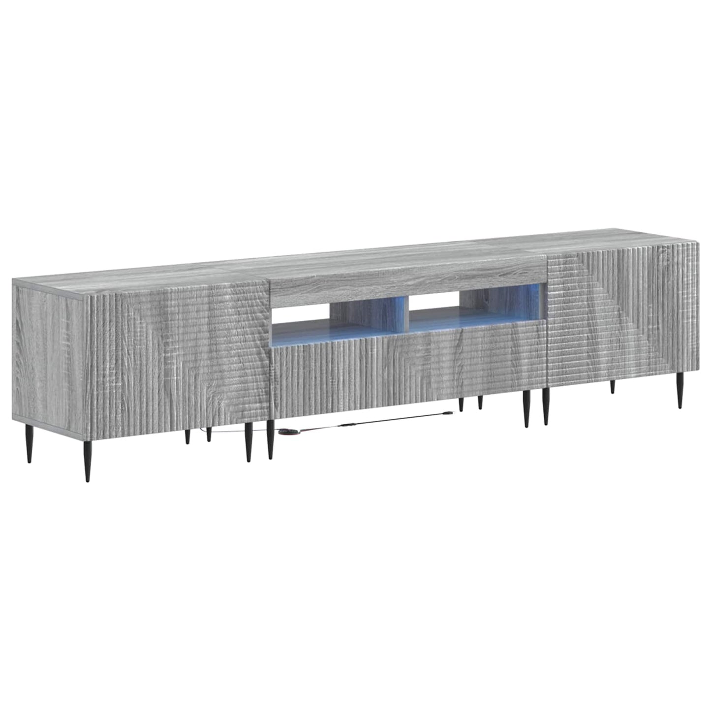 3 Piece LED TV Cabinet Grey Sonoma Engineered Wood