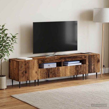 3 Piece LED TV Cabinet Old Wood Engineered Wood