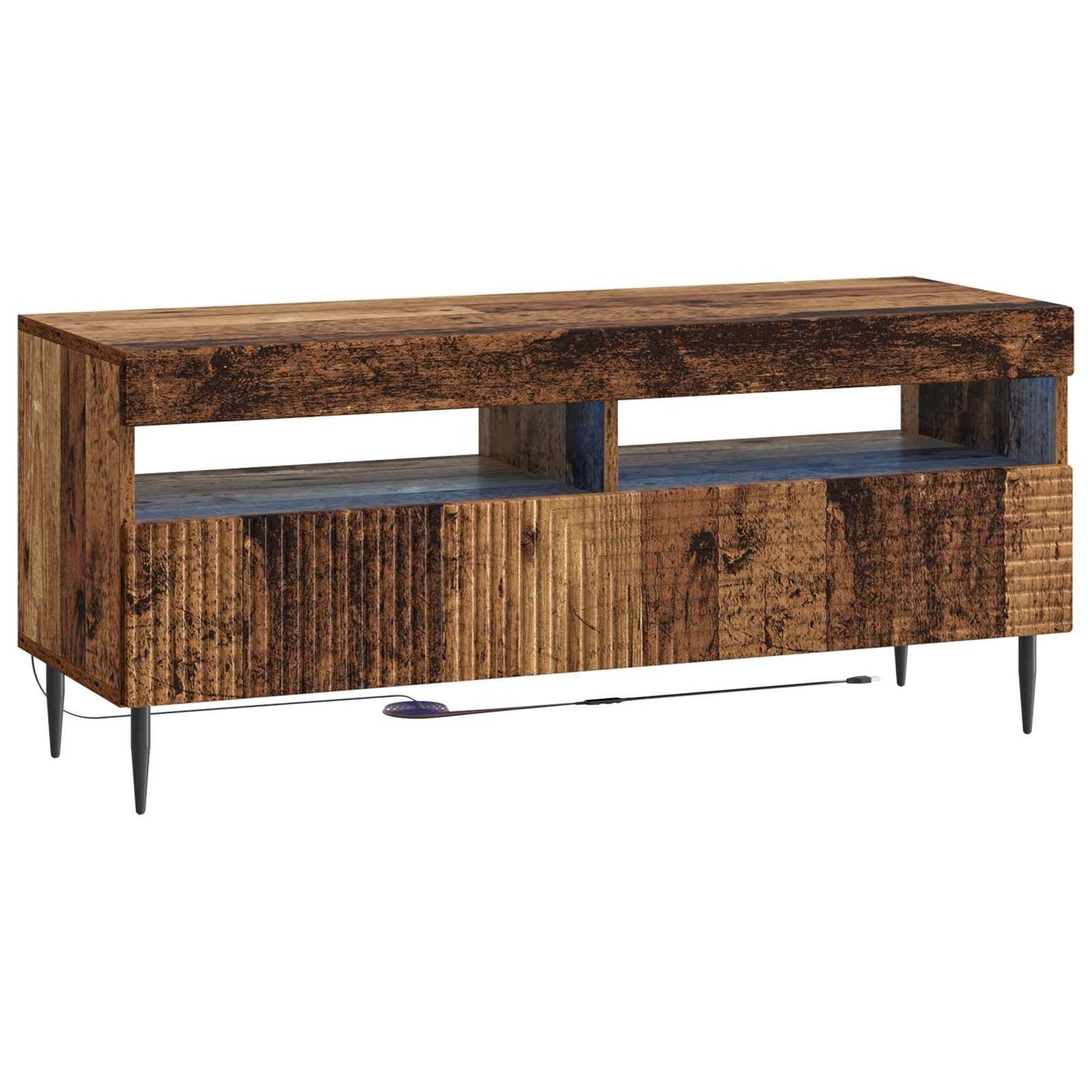 3 Piece LED TV Cabinet Old Wood Engineered Wood