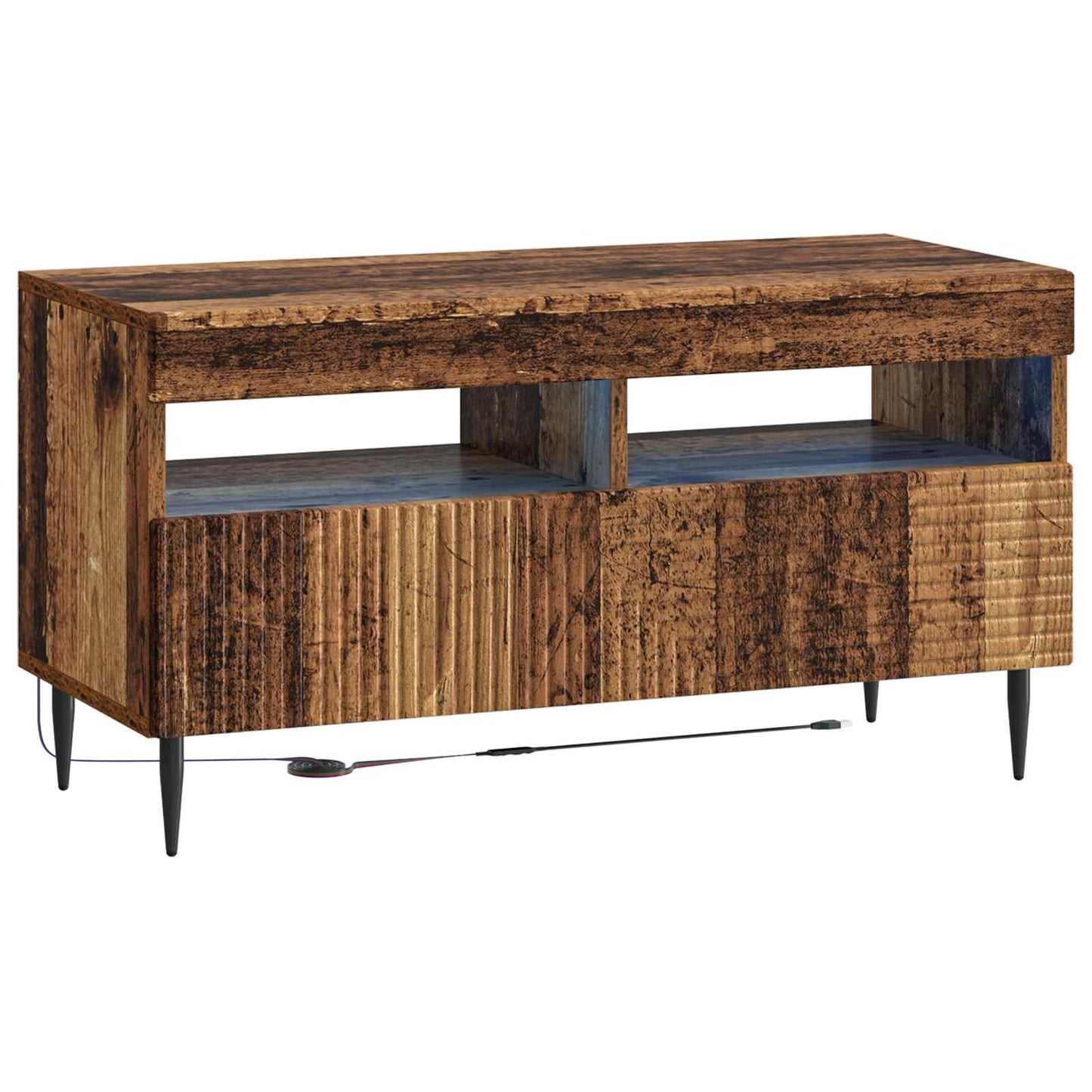 3 Piece LED TV Cabinet Old Wood Engineered Wood
