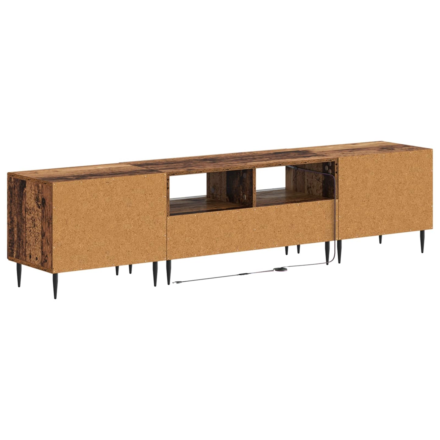 3 Piece LED TV Cabinet Old Wood Engineered Wood