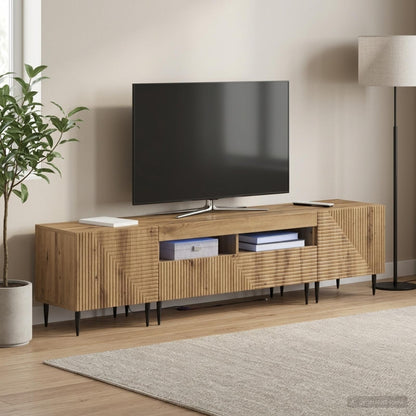 3 Piece LED TV Cabinet Artisan Oak Engineered Wood