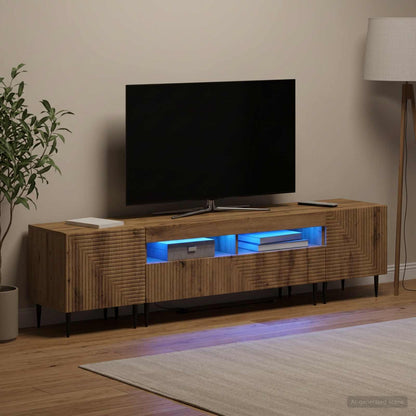 3 Piece LED TV Cabinet Artisan Oak Engineered Wood