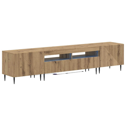 3 Piece LED TV Cabinet Artisan Oak Engineered Wood